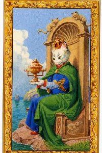 Queen of Chalices – ราชินีแมวแห่งถ้วย